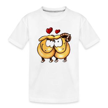 Lotte et Kalle amoureuses - T-shirt bio Premium Enfant - blanc - Devant