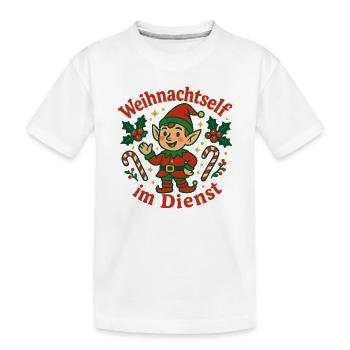 Weihnachtself im Dienst - Kinder Premium Bio T-Shirt - Weiß - Vorne
