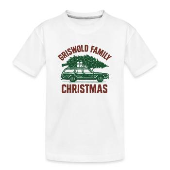 Vintage Familienweihnacht Auto - Kinder Premium Bio T-Shirt - Weiß - Vorne