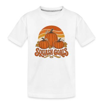 Squash Goals Autumn Pumpkin Trio - Kids' Premium Organic T-Shirt - white - Front