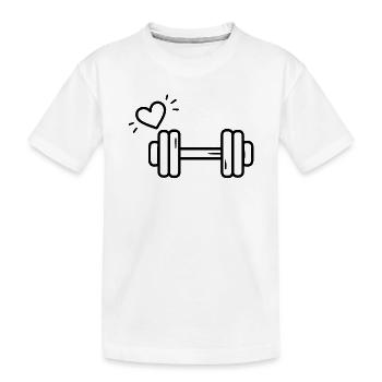 T-shirt Haltère Cœur Passion Fitness - T-shirt bio Premium Enfant - blanc - Devant