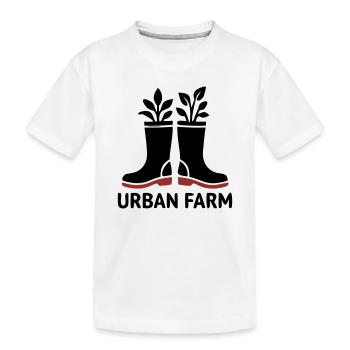 Logo des bottes en caoutchouc de ferme urbaine - T-shirt bio Premium Enfant - blanc - Devant