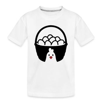 Icône du poulet en panier à œufs - T-shirt bio Premium Enfant - blanc - Devant