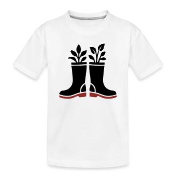 Icône des plantes bottes en caoutchouc - T-shirt bio Premium Enfant - blanc - Devant
