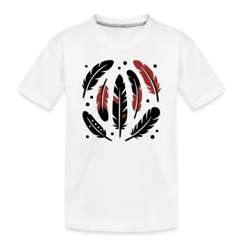 Logo du cercle de plumes d’oiseau - T-shirt bio Premium Enfant - blanc - Devant