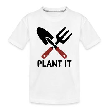 Logo Plant It d’outil de jardin - T-shirt bio Premium Enfant - blanc - Devant