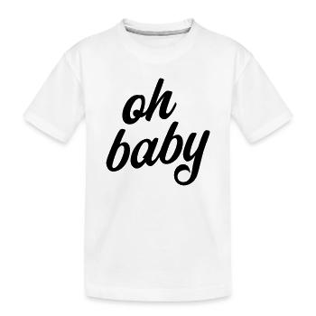 Oh Baby Saying Pregnancy T-Shirt - Kids' Premium Organic T-Shirt - white - Front
