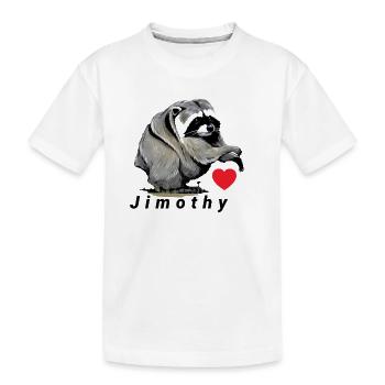 Jimothy Meerkat Heart Design - Kids' Premium Organic T-Shirt - white - Front