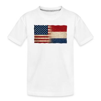 USA Holland Netherlands Flag Friendship - Kids' Premium Organic T-Shirt - white - Front