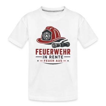 Feuerwehr in Rente Feuer aus – Ruhestand Design - Kinder Premium Bio T-Shirt - Weiß - Vorne