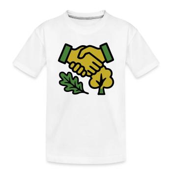 Handshake Nature Forest Logo - Kids' Premium Organic T-Shirt - white - Front