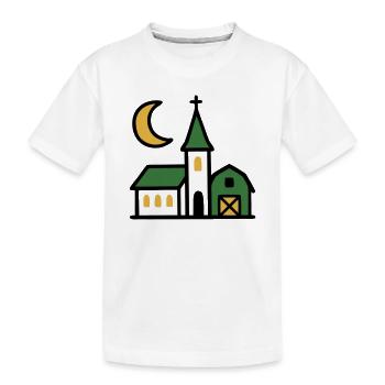Œuvres d’art de la lune de l’église du village - T-shirt bio Premium Enfant - blanc - Devant