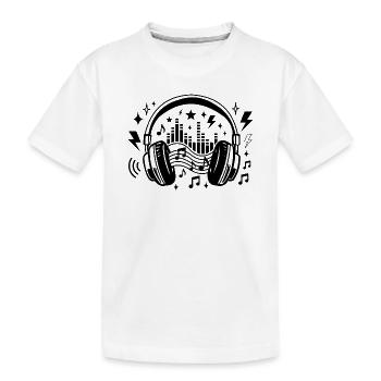 Music Headphones Graphic Soundwave Music Lover - Kids' Premium Organic T-Shirt - white - Front