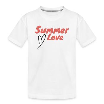 Scénario d’amour d’été Cœur Énergie positive d’été - T-shirt bio Premium Enfant - blanc - Devant