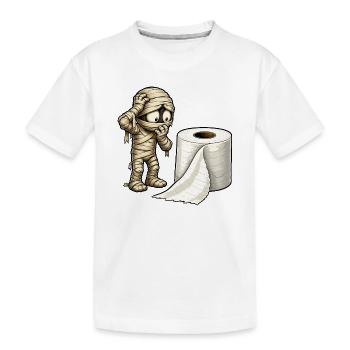 La momie et le dessin animé en papier toilette - T-shirt bio Premium Enfant - blanc - Devant