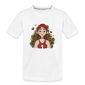 Joueur de basket en plein espoir - T-shirt bio Premium Enfant - blanc - Devant