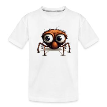 Dessin animé Araignée aux yeux géants - T-shirt bio Premium Enfant - blanc - Devant