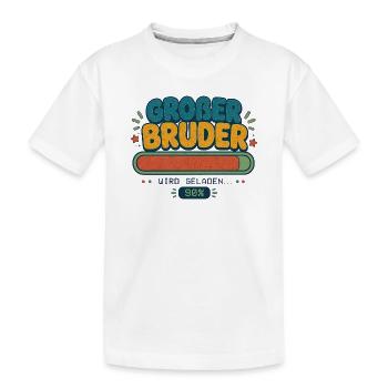 Großer Bruder wird geladen 90% - Kinder Premium Bio T-Shirt - Weiß - Vorne