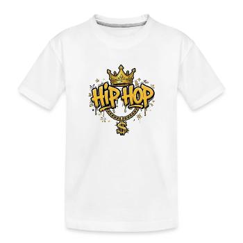 Hip Hop King - Gold Crown & Dollar Chain - T-shirt bio Premium Enfant - blanc - Devant