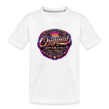 Insigne rétro Neon Synthwave des années 1980 Original 1986 - T-shirt bio Premium Enfant - blanc - Devant