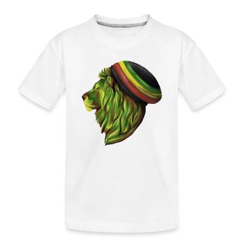 Tête de lion rastafari - T-shirt bio Premium Enfant - blanc - Devant