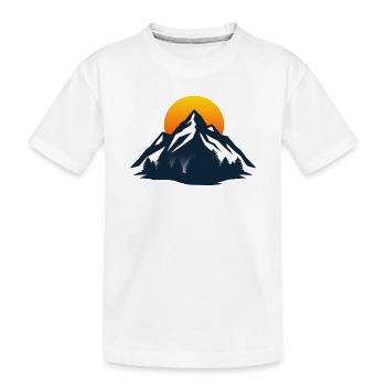 Silhouette de la Montagne du Coucher du Soleil - T-shirt bio Premium Enfant - blanc - Devant