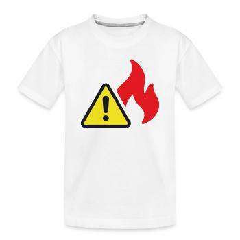 Icône solide d’alerte incendie Symbole de sécurité de flamme - T-shirt bio Premium Enfant - blanc - Devant