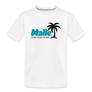 Malle Palmen Strand Vibe - türkis 2026 - Kinder Premium Bio T-Shirt - Weiß - Vorne