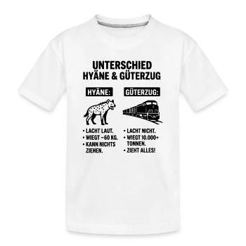 Güterzug und Hyäne - Kinder Premium Bio T-Shirt - Weiß - Vorne