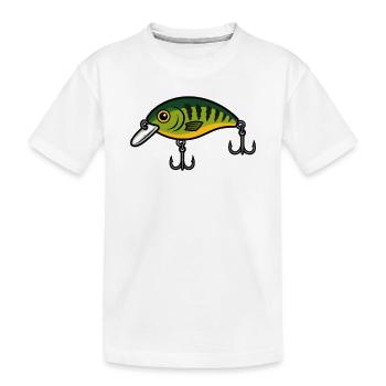 Poisson-leurre Crankbait Néon Vert - T-shirt bio Premium Enfant - blanc - Devant
