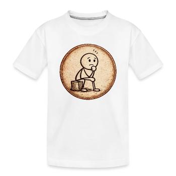 Sketch du Penseur Sépia - T-shirt bio Premium Enfant - blanc - Devant