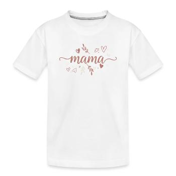 Lettrage de maman avec des cœurs - T-shirt bio Premium Enfant - blanc - Devant