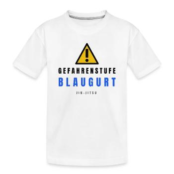 Gefahrstufe BlauGurt JiuJitsu - Kinder Premium Bio T-Shirt - Weiß - Vorne