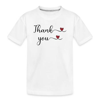 Thank you Heart Typography Gift - Kids' Premium Organic T-Shirt - white - Front