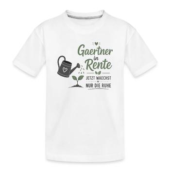 Gärtner in Rente – Gießkanne & Spruch – Geschenk - Kinder Premium Bio T-Shirt - Weiß - Vorne