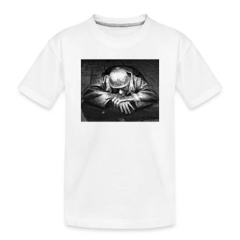 Un soldat silencieux sur une rue mouillée - T-shirt bio Premium Enfant - blanc - Devant