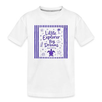 Petit explorateur Grands Rêves Continue d’explorer - T-shirt bio Premium Enfant - blanc - Devant