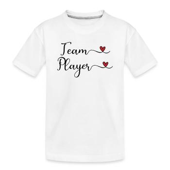 Teamplayer niedliches Typografie-Design mit Herz - Kinder Premium Bio T-Shirt - Weiß - Vorne