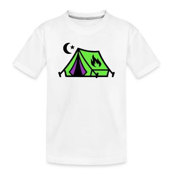 Tent Campfire Festival Icon - Kids' Premium Organic T-Shirt - white - Front