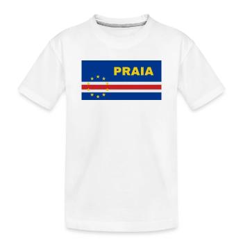 Praia in Cabo Verde Flag - Kids' Premium Organic T-Shirt - white - Front
