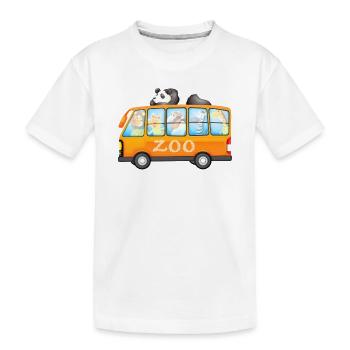 Bus du zoo avec illustration d’animaux mignons - T-shirt bio Premium Enfant - blanc - Devant