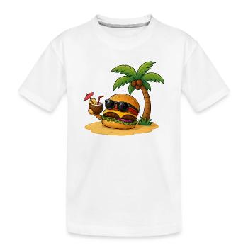 Eating Burgers Fast Food Paradise Summer - Kids' Premium Organic T-Shirt - white - Front