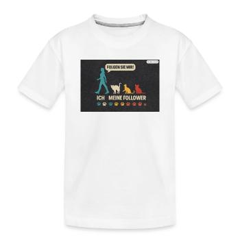 Ich meine follower Katzen Freund - Kinder Premium Bio T-Shirt - Weiß - Vorne