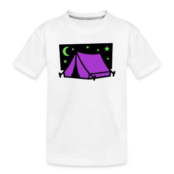 Camping Zelt Sterne Grafik - Kinder Premium Bio T-Shirt - Weiß - Vorne