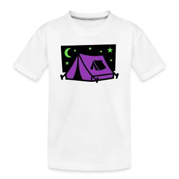 Festival Zelt Nacht Logo - Kinder Premium Bio T-Shirt - Weiß - Vorne