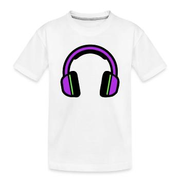 Musik Kopfhoerer Silhouette - Kinder Premium Bio T-Shirt - Weiß - Vorne