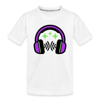 Kopfhoerer Sterne Icon - Kinder Premium Bio T-Shirt - Weiß - Vorne
