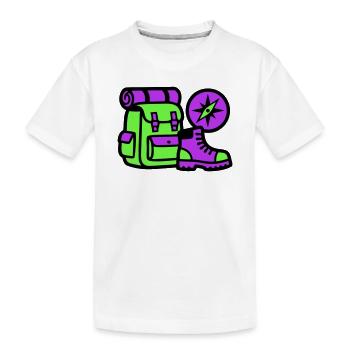 Hiking Backpack Compass Graphic - Kids' Premium Organic T-Shirt - white - Front