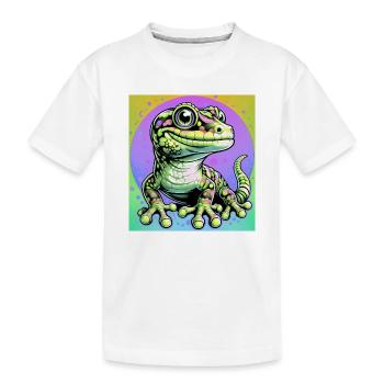 Gecko - Kinder Premium Bio T-Shirt - Weiß - Vorne