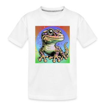Gecko - Kinder Premium Bio T-Shirt - Weiß - Vorne